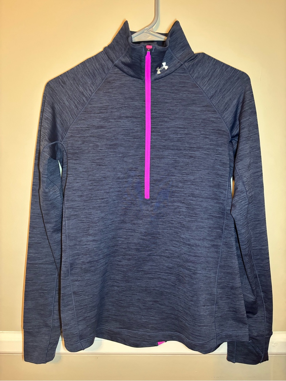 Under Armour Navy Quarter-Zip Pullover with Pink Zip Fitted